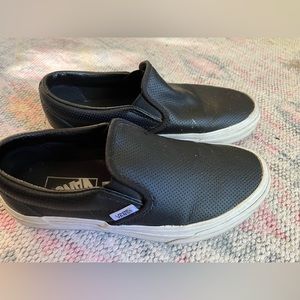 Vans Leather Perforated Slip Ons